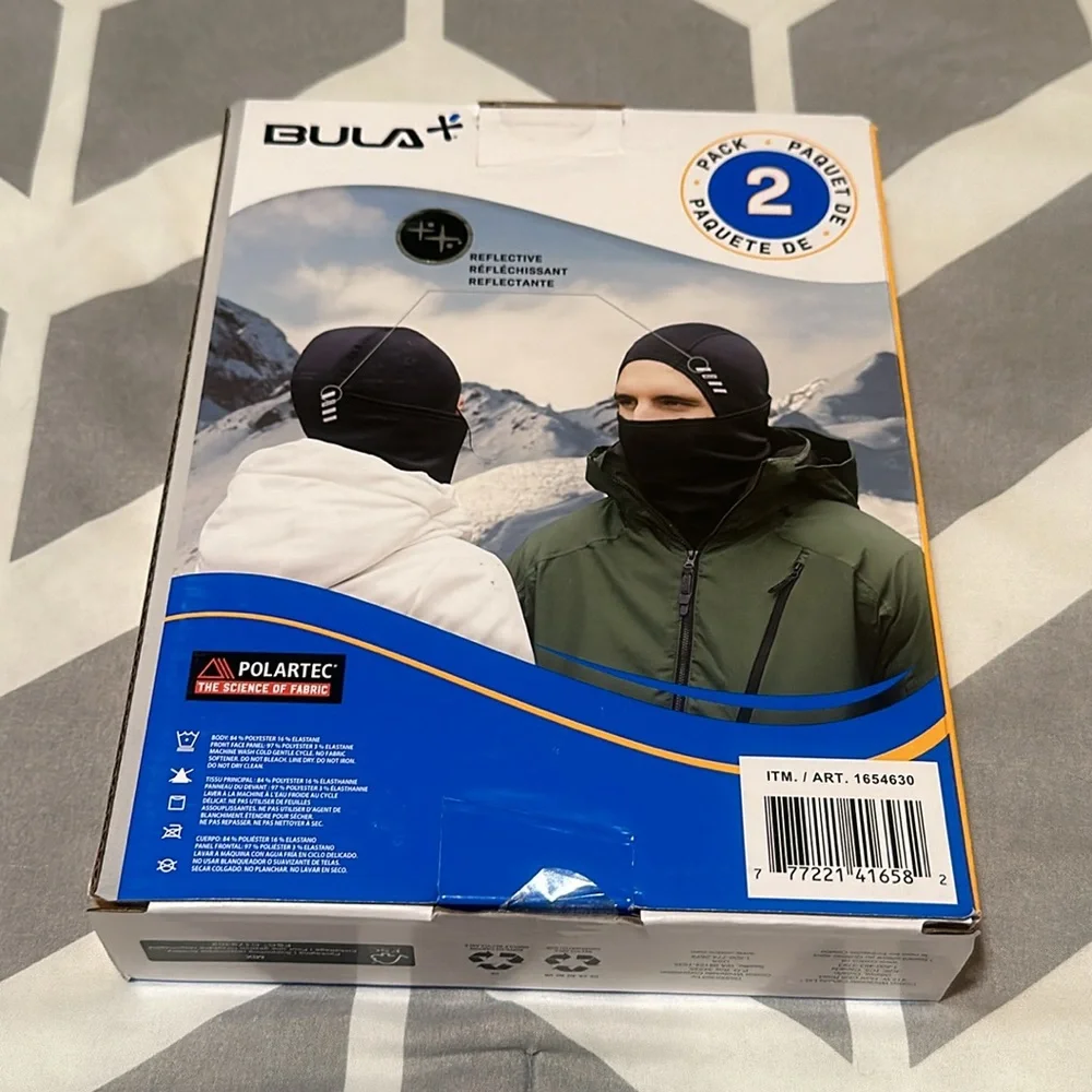 BULA Polartec Convertible Balaclava, 2-pack/ Size: S/M, Color: Black (NWT)
